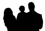 happy family portrait silhouette vector