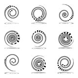 Spiral movement. Design elements set. 