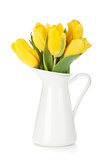 Yellow tulips in a jug