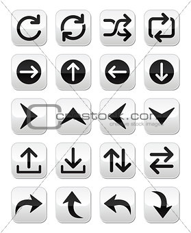 Arrow vector button sets isolated on white