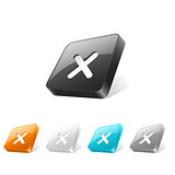 3d web button with cross mark icon