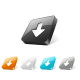 3d web button with download icon