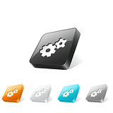 3d web button with gear icon