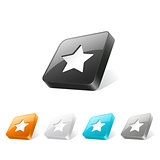3d web button with star icon
