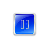 Pause icon on blue button