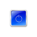 Power icon on blue button