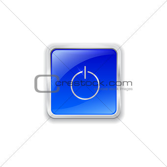 Power icon on blue button