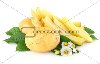 potatoes with leaves and flower