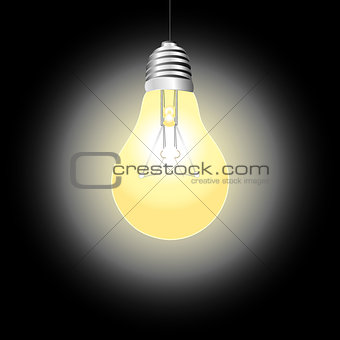 glowing light bulb