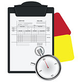 Clipboard with Soccer Referee Data Set