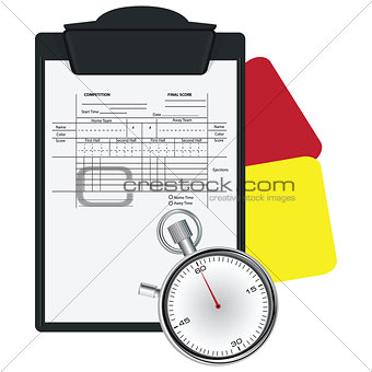 Clipboard with Soccer Referee Data Set