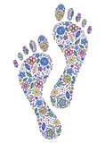floral human footprints