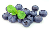 Ripe blueberry with mint