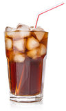 cola with ice in glass