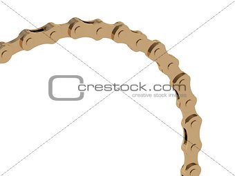 Gold chain curved