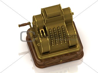 Mechanical cash register old-coated