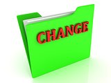 CHANGE bright red letters on a green folder