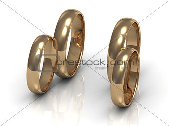 Two pairs of gold rings