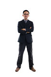 Young Asian business man isolated on white background.