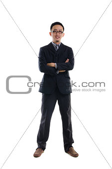 Young Asian business man isolated on white background.