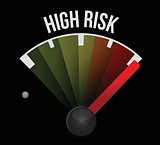 Risk concept, dash board indicator speedometer