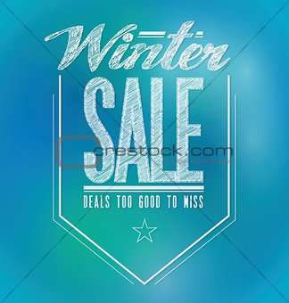 blue and green lights winter sale poster