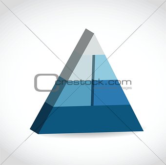 Blue glossy pyramid chart