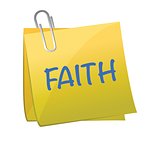Faith word on piece paper illustration