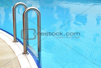 Swimming pool grab bars ladder