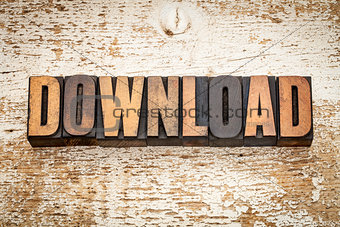 download word in wood type