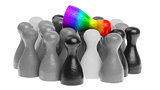 Pawn in the colors of the rainbow flag