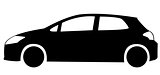 Silhouette of hatchback car