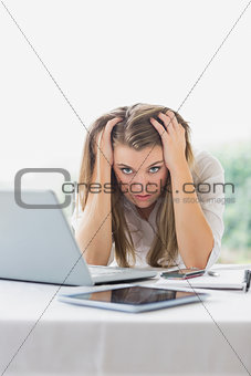 Businesswoman getting frustrated