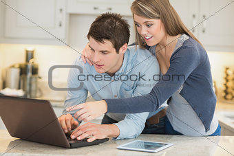Woman pointing on notebook