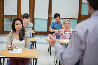 Teacher talking to the class