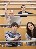 Participating students in a lecture hall