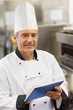 Chef using digital tablet