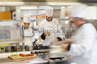 Busy chefs at work in the kitchen