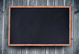 Blackboard with copy space on wooden board