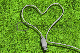 Usb cable forming a heart