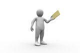 White figure holding a brown envelope