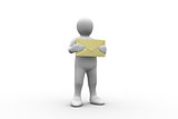 White figure holding a big brown envelope