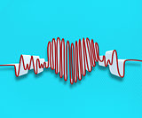 Drawn heart beat line