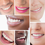 Collage of white smiles