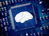 Brain in the middle of a blur circuit board