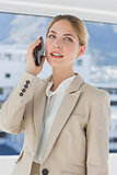 Serious businesswoman having a call