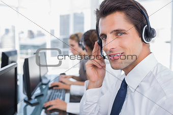 Portrait of a confident call center agent