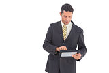 Businessman with pc tablet