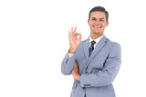 Businessman saying ok with his hand
