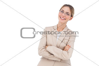 Smiling businesswoman with glasses